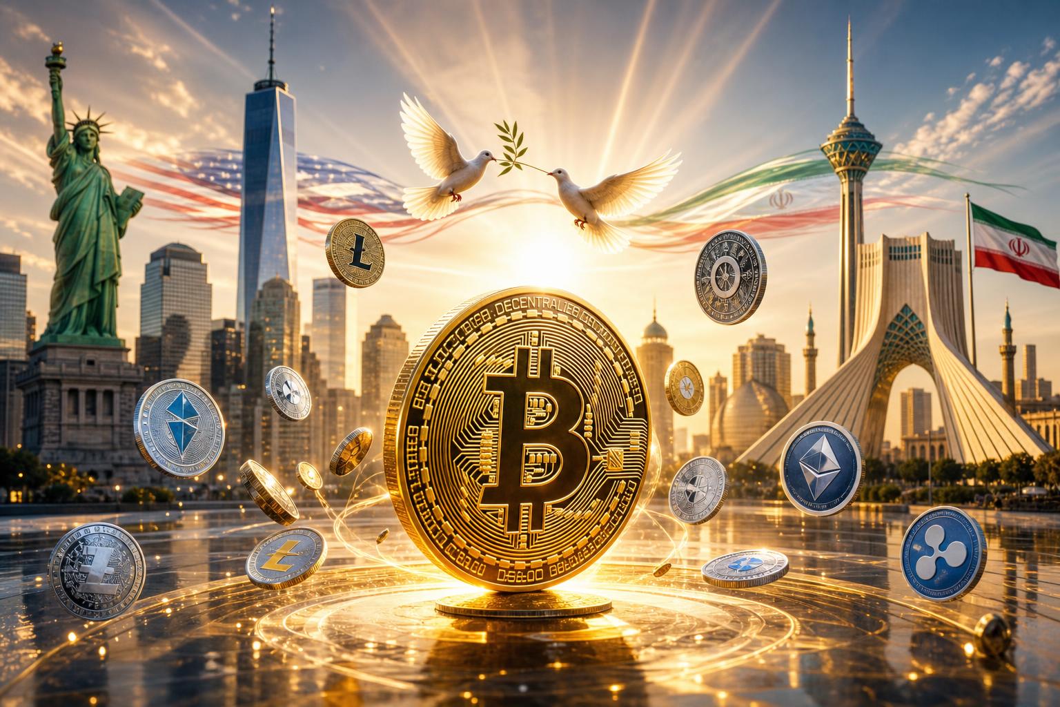 le bitcoin bondit suite à l'accord de paix entre les états-unis et l'iran, entraînant également une hausse des altcoins dans un contexte de marché optimiste.