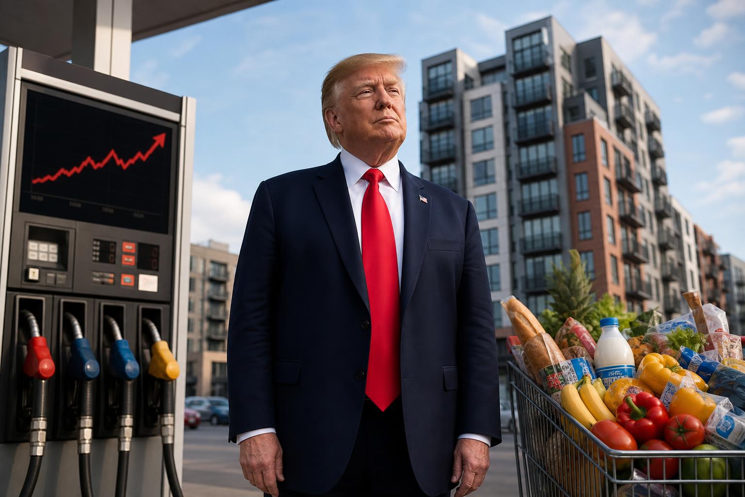 donald trump déclare ne pas s'inquiéter de la hausse des prix des carburants, des courses et des loyers, malgré la situation financière actuelle.