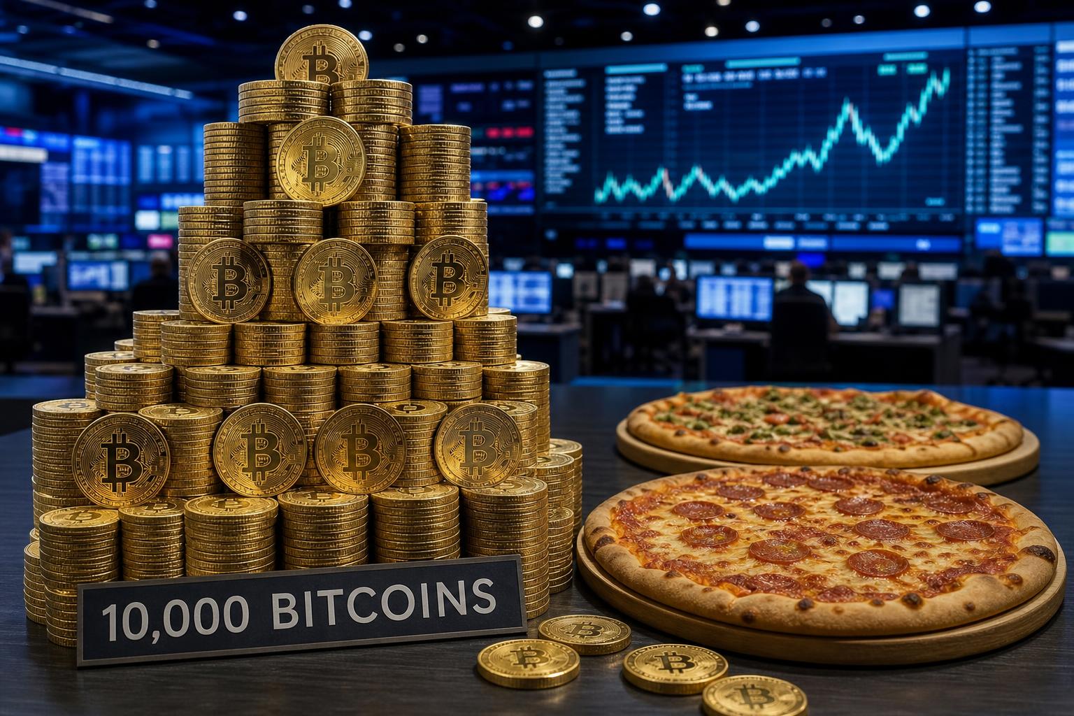 le bitcoin pizza day 2026 approche avec une chute spectaculaire de plus de 300 millions de dollars par rapport à l’an dernier, marquant un tournant majeur dans l'histoire du bitcoin.