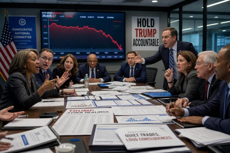l’opposition démocrate accuse donald trump de pratiques de corruption dans ses transactions boursières, suscitant une vive polémique politique.
