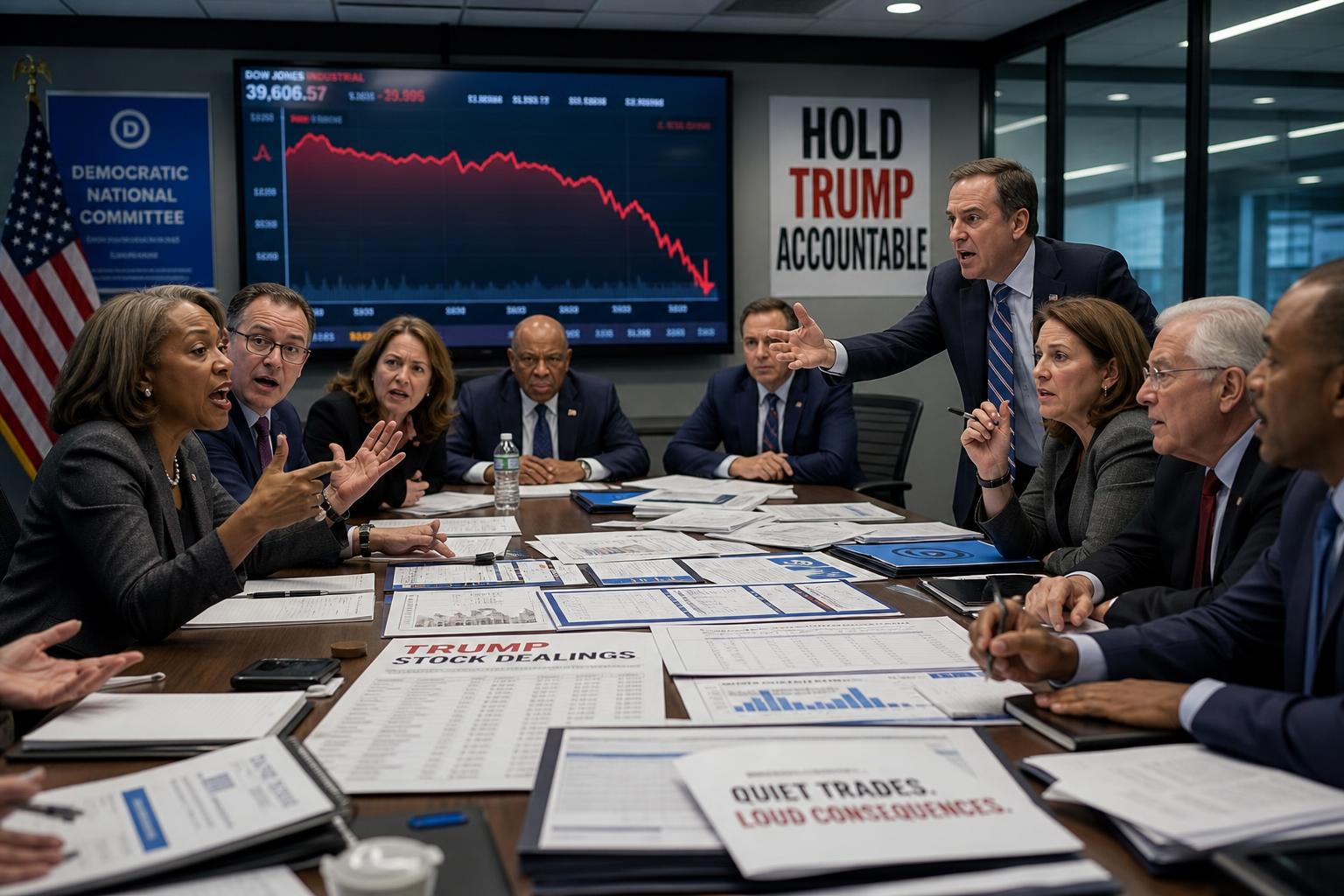 l’opposition démocrate accuse donald trump de pratiques de corruption dans ses transactions boursières, suscitant une vive polémique politique.