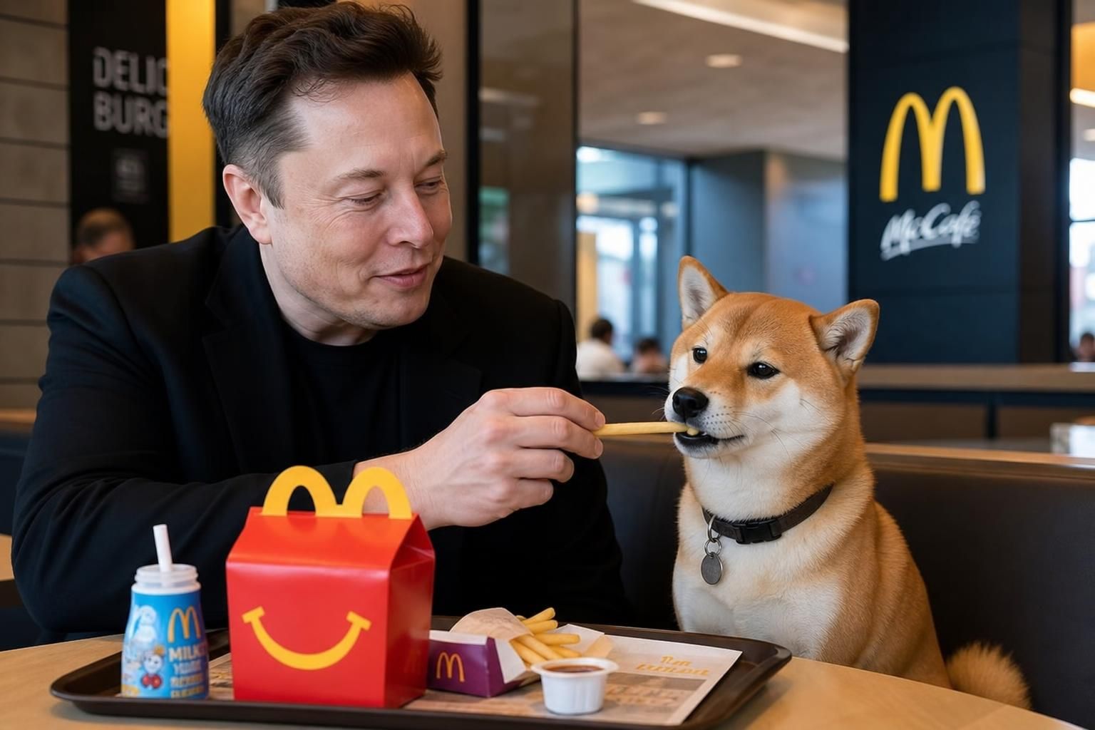 elon musk continue de promouvoir un happy meal chez mcdonald's payable en dogecoin, mais le prix a récemment été modifié, suscitant l'attention des fans de crypto et de fast-food.