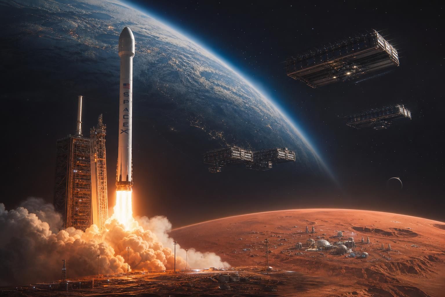 découvrez l'introduction en bourse de spacex et les ambitions visionnaires d'elon musk, de la colonisation humaine de mars aux data centers en orbite.