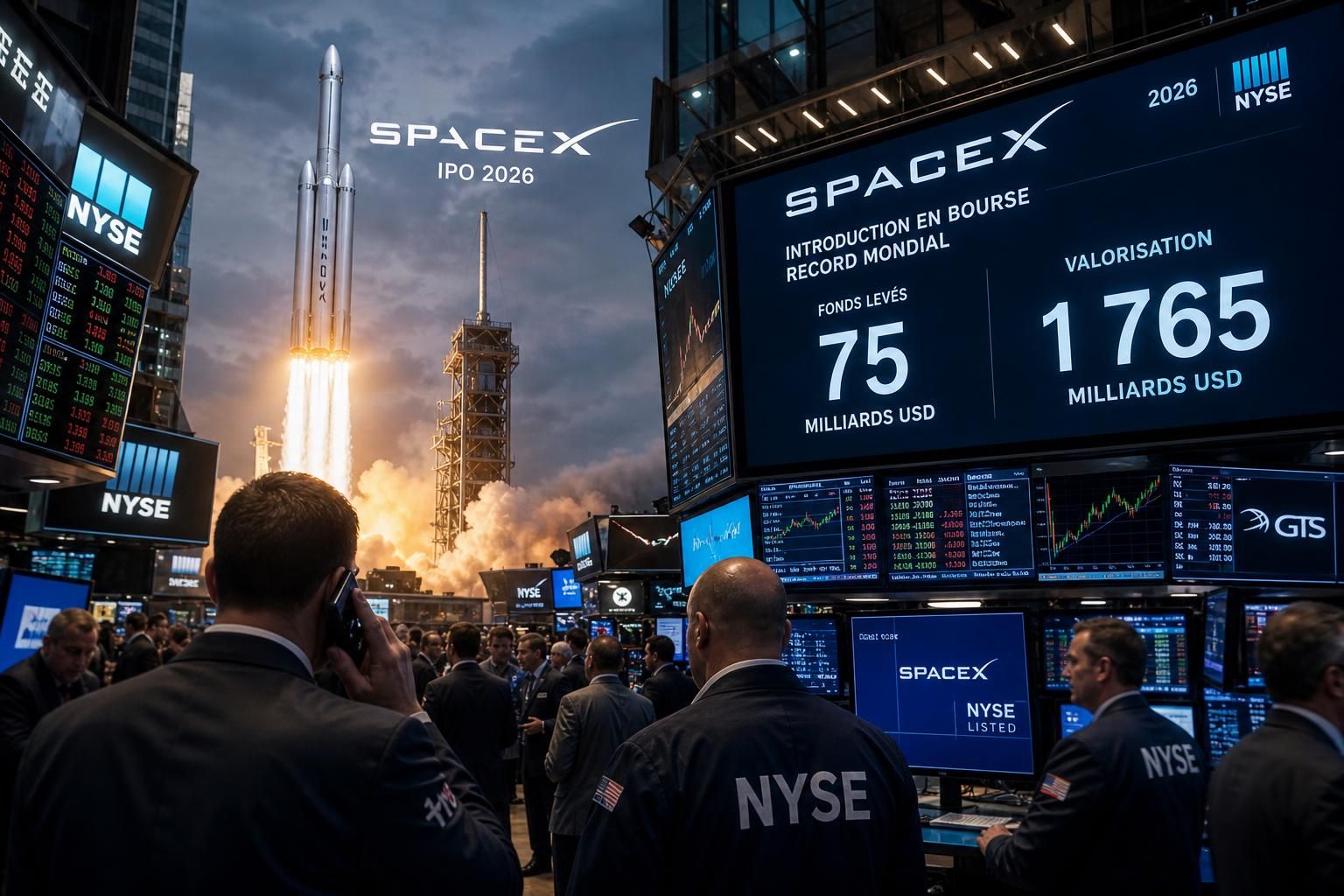 spacex ambitionne de battre un record historique en levant 75 milliards de dollars lors de son entrée en bourse, marquant une étape majeure pour le géant de l'aérospatiale.