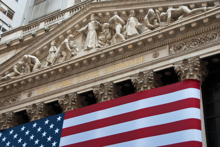 Façade du New York Stock Exchange à Wall Street